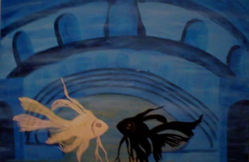 Gemälde Theater der Fische